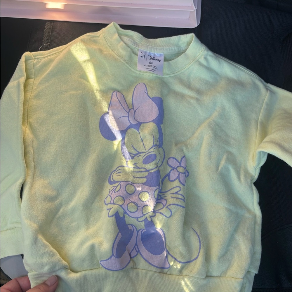 GAP Kids Light Green Minnie Mouse Sweatshirt